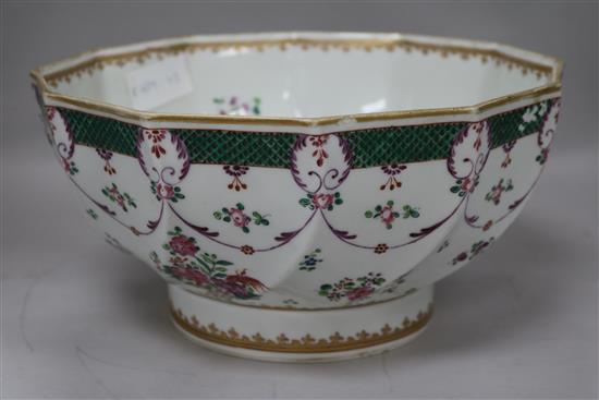 A Samson famille rose punch bowl, height 14cm